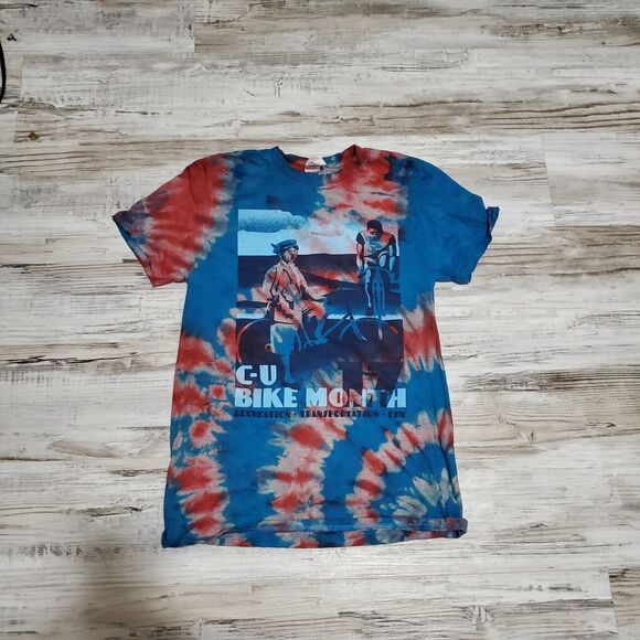 Bicycle Month Tye Dye Shirt Size Small Hand Tye Dyed - Picture 1 of 2